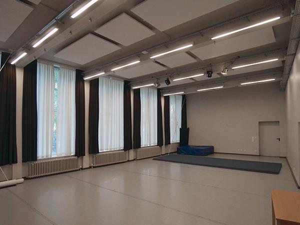 Interior view of the practice hall